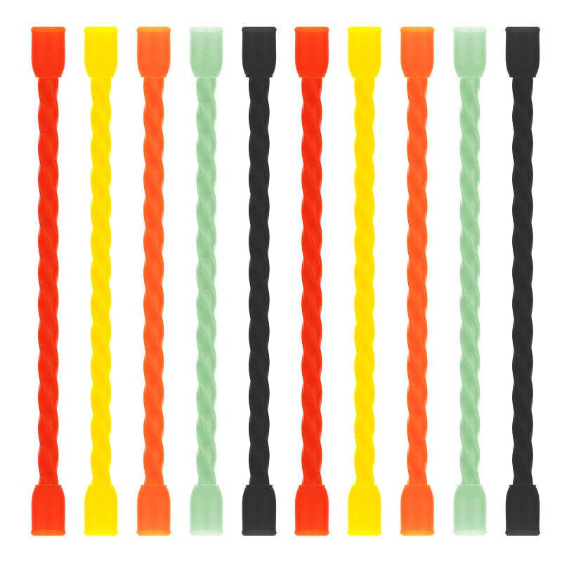 Gesipor 10 Pcs 4-Inch Silicone Cable Ties - Reusable Rubber Twist Ties Bendable Cable Ties For Bundling And Holding, All Purpose Cord Tie For Indoor And Outdoor (5 Colors) - Image 1